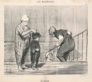 Med familj av Honoré Daumier