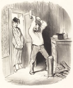 Är det gud tillåtet att klyva ved... av Honoré Daumier