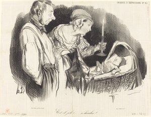 Är han vacker!... den här keruben!... av Honoré Daumier