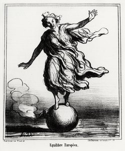 Europeisk balans. Illustration av Honore Daumier (1808-1879), publicerad i tidningen Charivari den 3 april. av Honoré Daumier