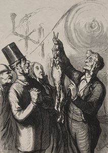 Universell utställning: om tio minuter har du en gibelotte och en hatt. av Honoré Daumier