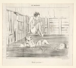 Fel position!!! från The Bathers av Honoré Daumier