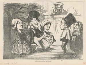 Stor bal med en liten orkester... (rekto); Ett allmänt partnerskap (tillbaka) av Honoré Daumier