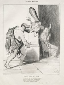 Herkules tämjas av kärlek av Honoré Daumier