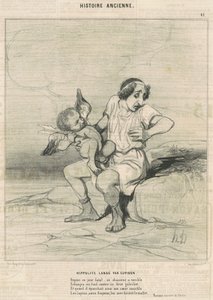 Hippolyt späckad av Amor av Honoré Daumier
