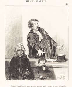 Han försvarar den föräldralösa och änkan, om inte... av Honoré Daumier