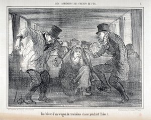 Illustration för serien "Les Agrements des Chemin de fer" av Honoré Daumier