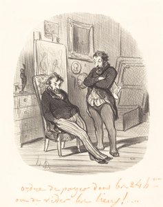 Nackdel med att skicka en dålig tavla... av Honoré Daumier