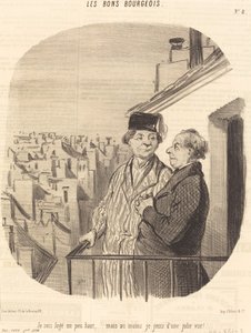 Jag är inhyst lite högt... men... jag njuter av en fin utsikt! av Honoré Daumier