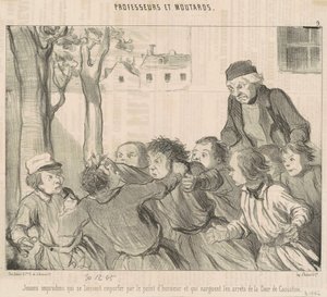 Hänsynslösa unga människor som rycks med... av Honoré Daumier