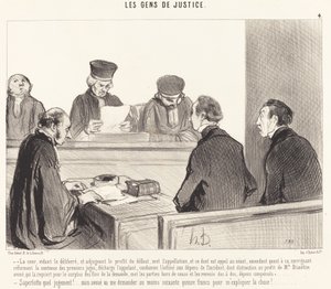 Domstolen tömmer överläggningen... av Honoré Daumier
