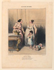 The Mother of the Gracchi, skylt 46 från Ancient History av Honoré Daumier