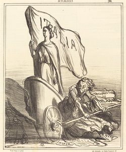 Den reaktionära pressen söker förgäves... av Honoré Daumier