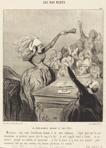 Presidenten ropar högst i rösten: Damer!... av Honoré Daumier