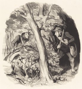 Mötet i skogen av Honoré Daumier