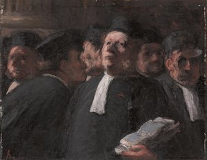 Salle des Pas-perdus vid Palais de Justice, av Honoré Daumier