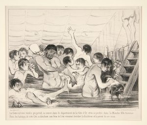 Seine är en flod som har sin källa i departementet Cote d av Honoré Daumier
