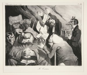 La Tentation. (Frestelse.), pl. 453 från tidskriften La Caricature nr. 217 av Honoré Daumier