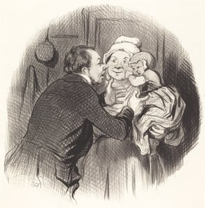 Besöket hos sjuksköterskan av Honoré Daumier