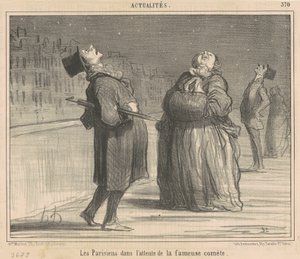 Parisare som väntar på kometen av Honoré Daumier