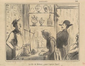 Medusas huvud för den kränkande livsmedelsaffären av Honoré Daumier