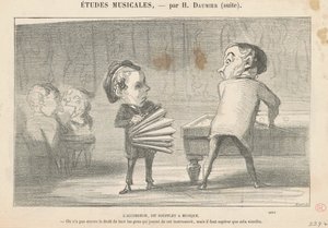 Dragspelet, kallat musikbälg av Honoré Daumier