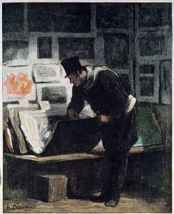 L "amatör d" trycker Teckning av Honore Daumier av Honoré Daumier