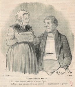 bröllopsdag av Honoré Daumier