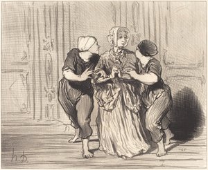 Det rättvisa könet på simskolan av Honoré Daumier