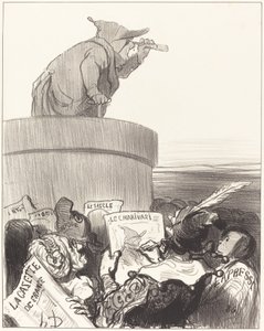 Den konstitutionella övervägande den politiska horisonten av Honoré Daumier