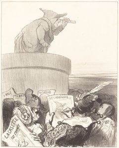Den konstitutionella övervägande den politiska horisonten av Honoré Daumier
