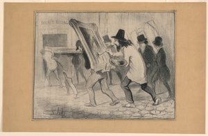 Den sista dagen för mottagandet av målningarna, från Charivari av Honoré Daumier