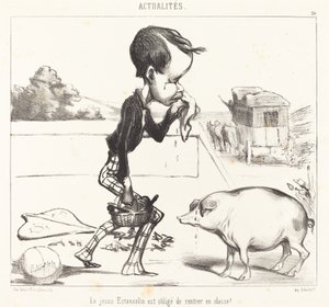 Unga Estancelin är skyldig att återvända till klassen! av Honoré Daumier