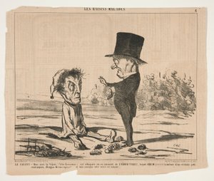 Den lärde - Min vän, Vine, (Vitis Linnaeus.), är under attack vid denna tidpunkt av Honoré Daumier