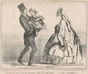Paris gator under de första dagarna av september... av Honoré Daumier