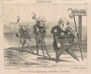 De tre legitimisterna... Återvänder från Claremont av Honoré Daumier