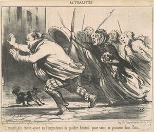 Hundarnas fiende har haft oförsiktigheten... av Honoré Daumier