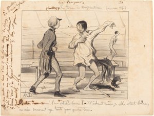 Les Bains på tjugo centimes, ny stil av Honoré Daumier