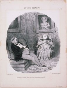Les Bons Bourgeois- Hur slutar ... En äktenskaplig konversation av Honoré Daumier