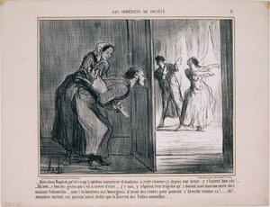 The Comedians of Society- Säg Baptist, vad finns där... av Honoré Daumier