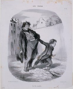 Les Papas- En modell son av Honoré Daumier