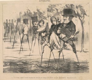 Parisare har hittat ett sätt att ta sig runt... av Honoré Daumier