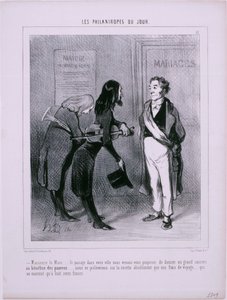 Les Philanthropes du Jour- Herr borgmästare ... Passerar genom din stad ... av Honoré Daumier