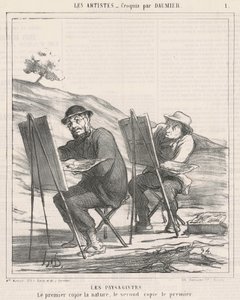 Landskapsarkitekter. Den första kopierar naturen av Honoré Daumier