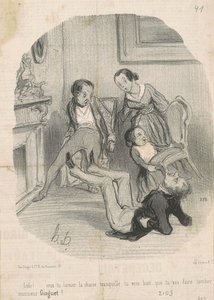 Lolo!...skulle du vilja lämna stolen ifred... av Honoré Daumier