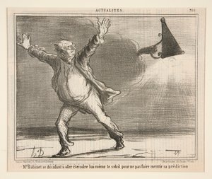 M. Babinet bestämmer sig för att gå och släcka sig själv av Honoré Daumier