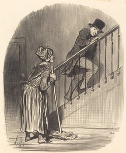 Är min fru hemma? av Honoré Daumier