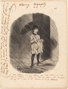 Min fru sa till mig: vänta på mig i fem minuter... av Honoré Daumier