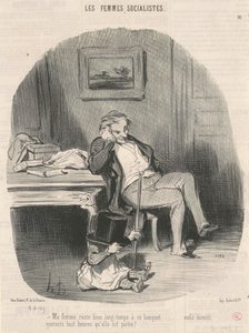 Min fru stannar länge på denna bankett... av Honoré Daumier