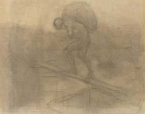 Man som bär en säck av Honoré Daumier
